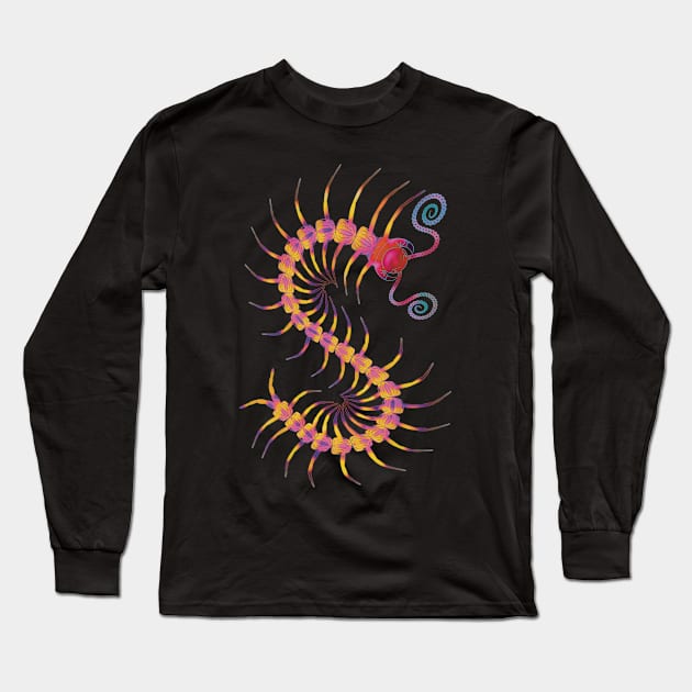 Sunset Centipede Long Sleeve T-Shirt by IgorAndMore